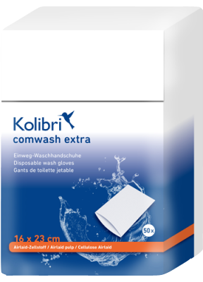 KOLIBRI comwash extra Waschhandschuh unfol.16x24cm