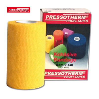 PRESSOTHERM Kohäsive Bandage 8 cmx4 m gelb