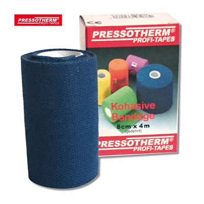 PRESSOTHERM Kohäsive Bandage 8 cmx4 m blau