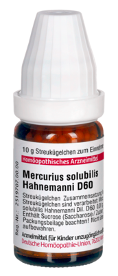 MERCURIUS SOLUBILIS Hahnemanni D 60 Globuli