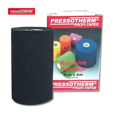 PRESSOTHERM Kohäsive Bandage 8 cmx4 m schwarz