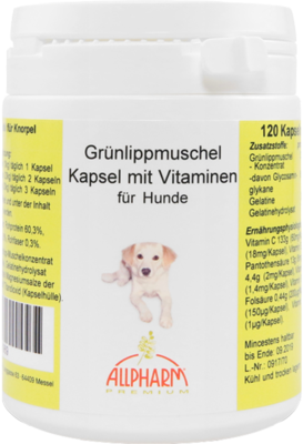 GRÜNLIPPMUSCHEL KAPSELN m.Vitaminen f.Hunde