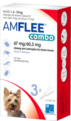 AMFLEE combo 67/60,3mg Lsg.z.Auftr.f.Hunde 2-10kg