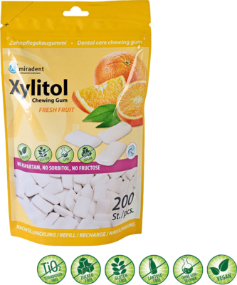 MIRADENT Xylitol Chewing Gum fresh fruit Refill