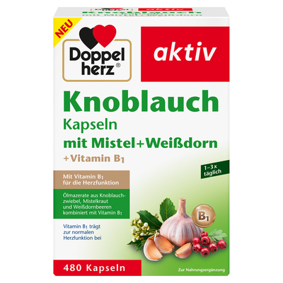 DOPPELHERZ Knobl.Kap.m.Mistel+Weißdorn+Vitamin B1