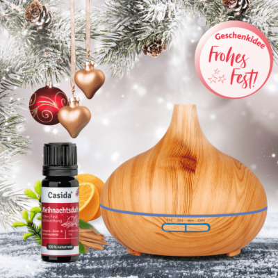 Aroma Diffuser Holzdesign + Weihnachtsöl gratis