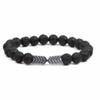 Lavastein Chakra Armband Äther. Öle silber